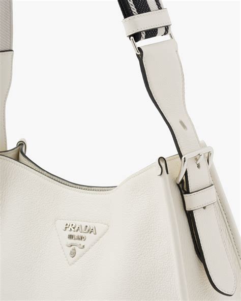 prada flou hobo|White Leather hobo bag .